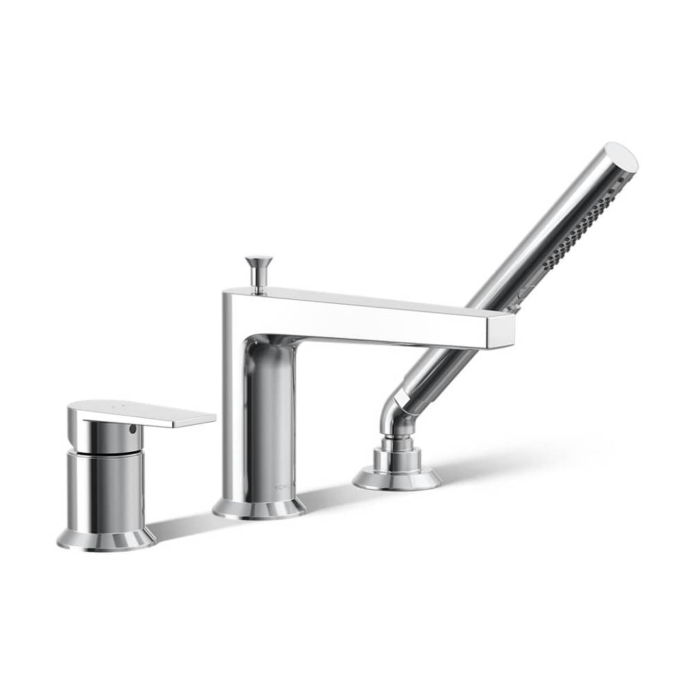 Taut Deck Mounted Roman Tub Filler with Built-In Diverter - Includes Hand Shower