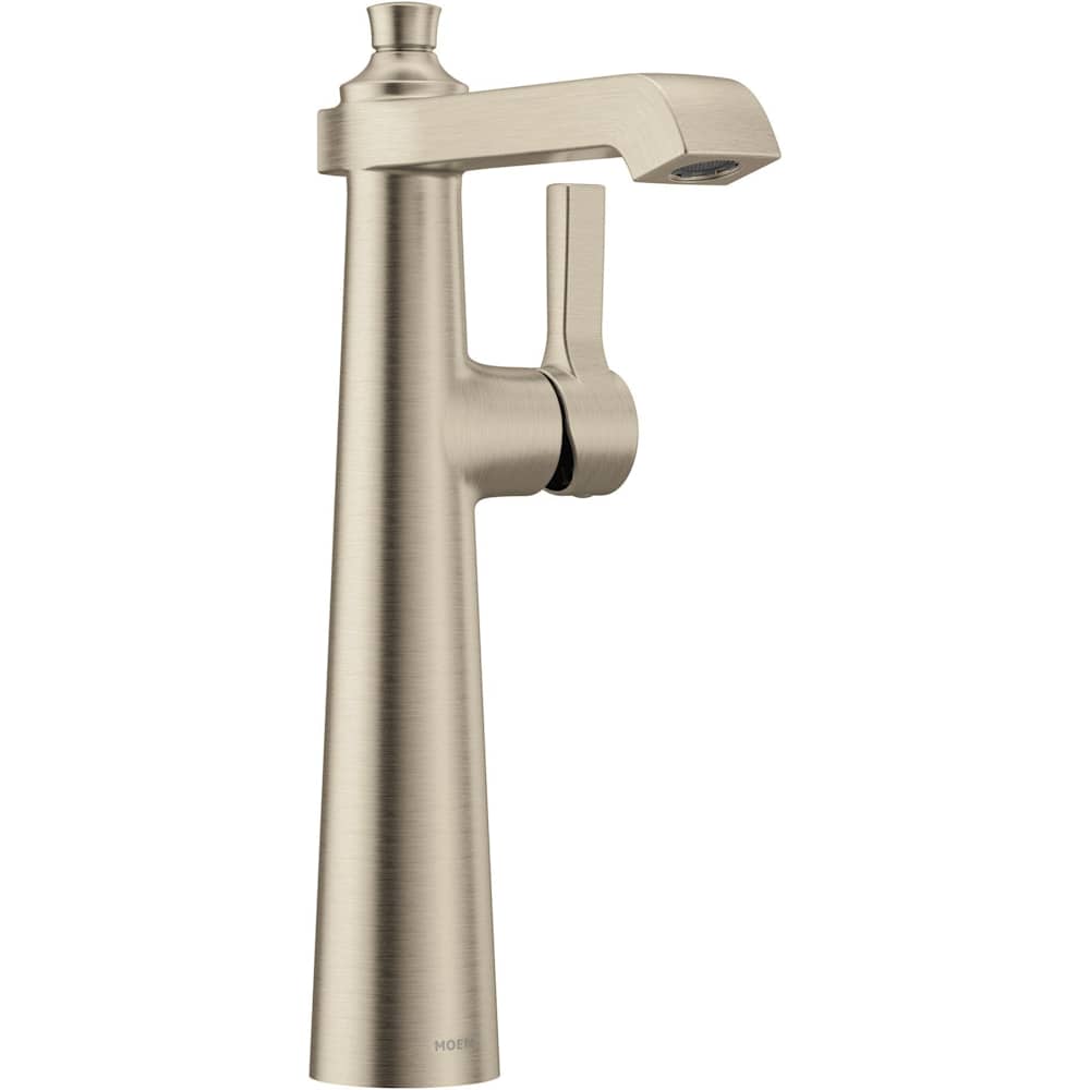 Moen Genta LX Single Handle Centerset Bathroom Faucet with Duralast Valve Technology and Pop-Up Drain Assembly Brushed Nickel