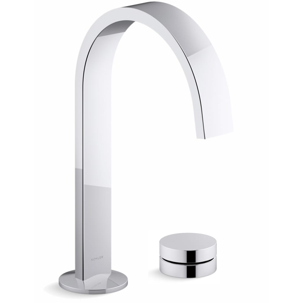 Components 1.2 GPM Widespread Bathroom Faucet with Ribbon Spout, Rocker Handle, and Pop-Up Drain Assembly