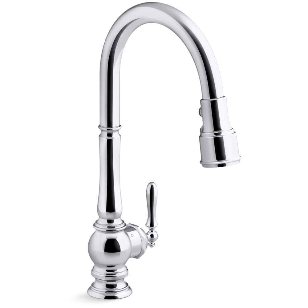 Artifacts Touchless 1.5 GPM Single Hole Pull Down Kitchen Faucet with Three-Function Spray Head