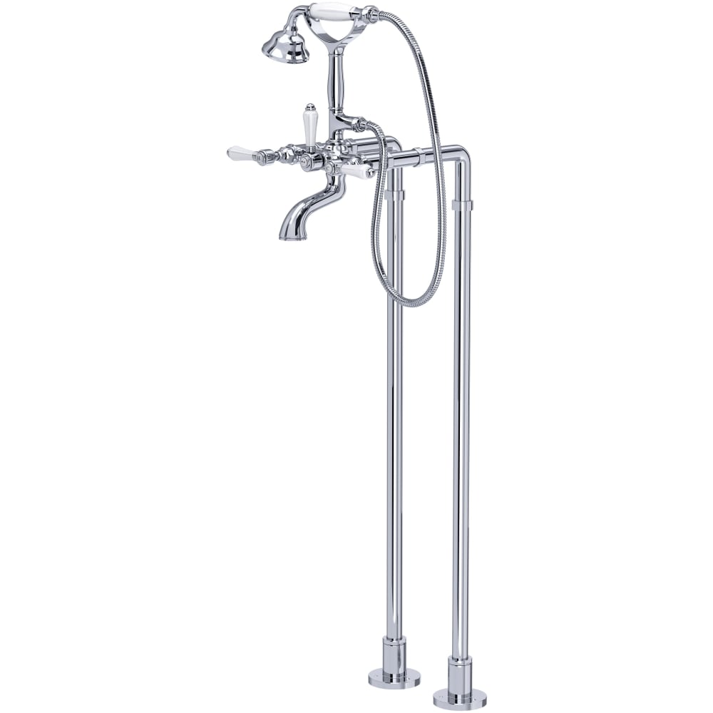 Acqui Floor Mounted Tub Filler with Built-In Diverter - Includes Hand Shower