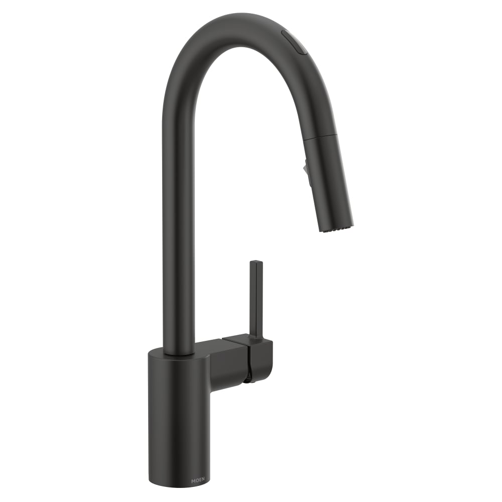 Moen Align Smart Faucet 1.5 GPM Single Hole Pull Down Kitchen Faucet with Voice Control Matte Black