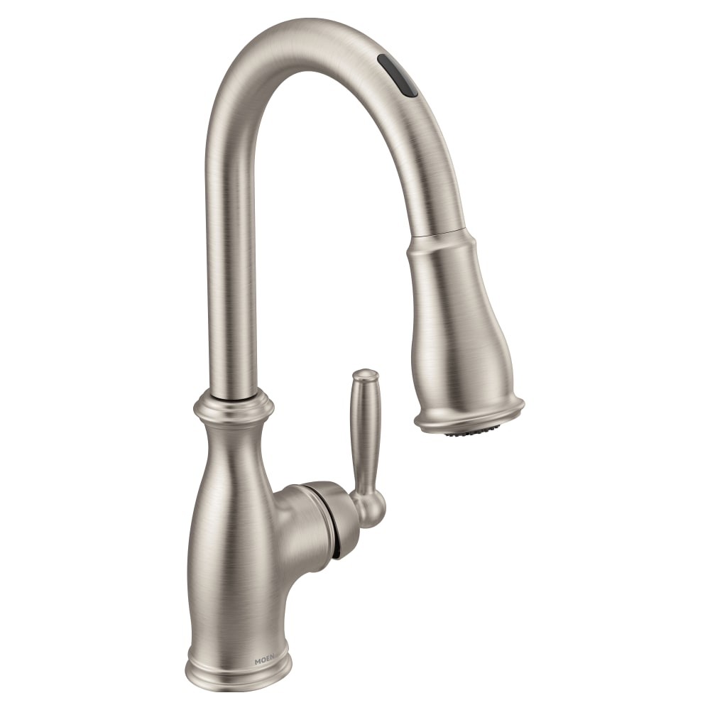 Moen Brantford Smart Faucet 1.5 GPM Single Hole Pull Down Kitchen Faucet with Voice Control Spot Resist Stainless