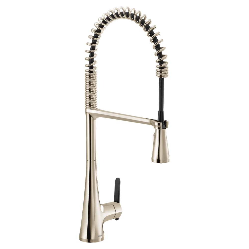 Moen Wynford Single Hole Bathroom Faucet with Metal Pop-Up Drain Assembly Brushed Nickel