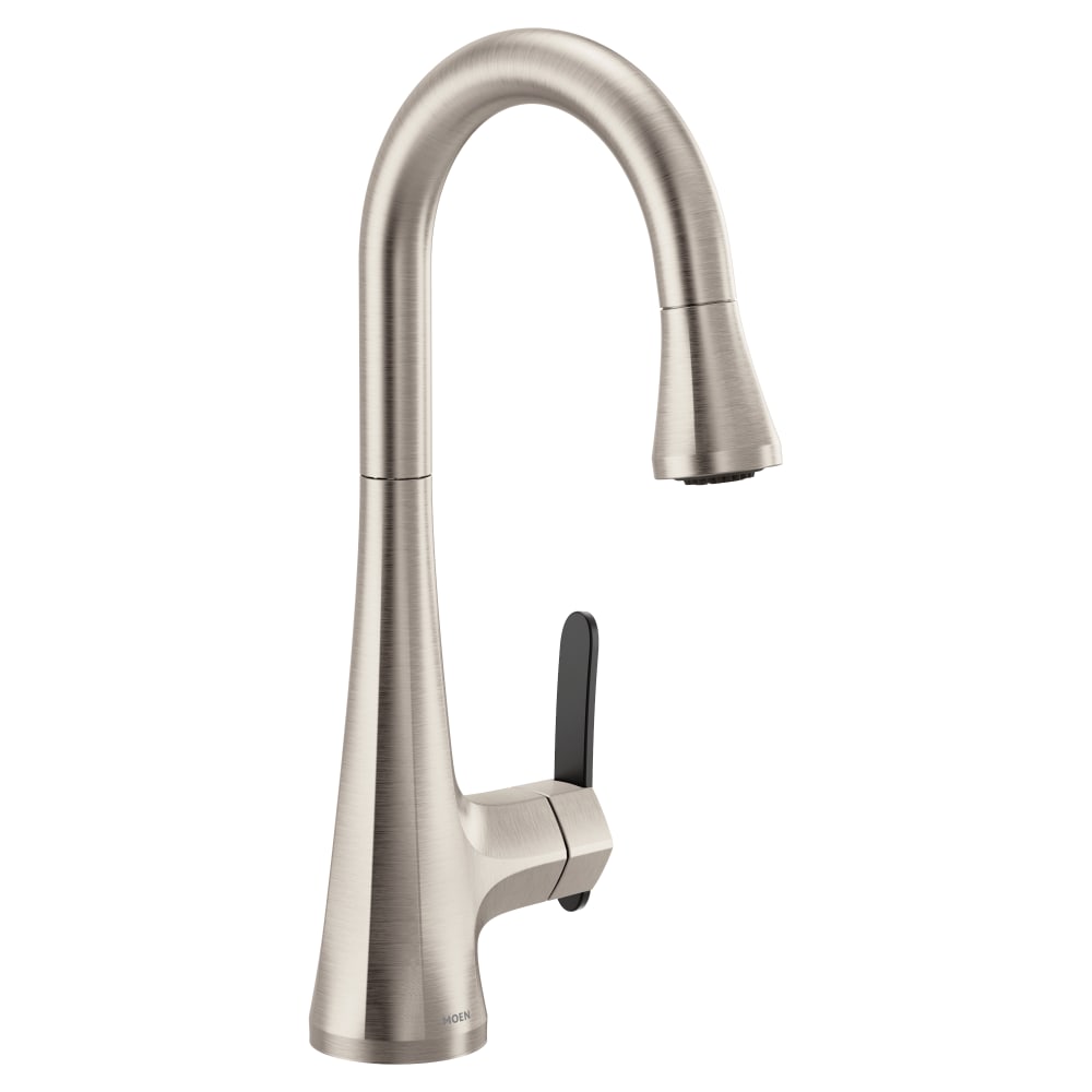 Moen Align 1.5 GPM Single Hole Pre-Rinse Pull Down Kitchen Faucet with Power Boost Spot Resist Stainless