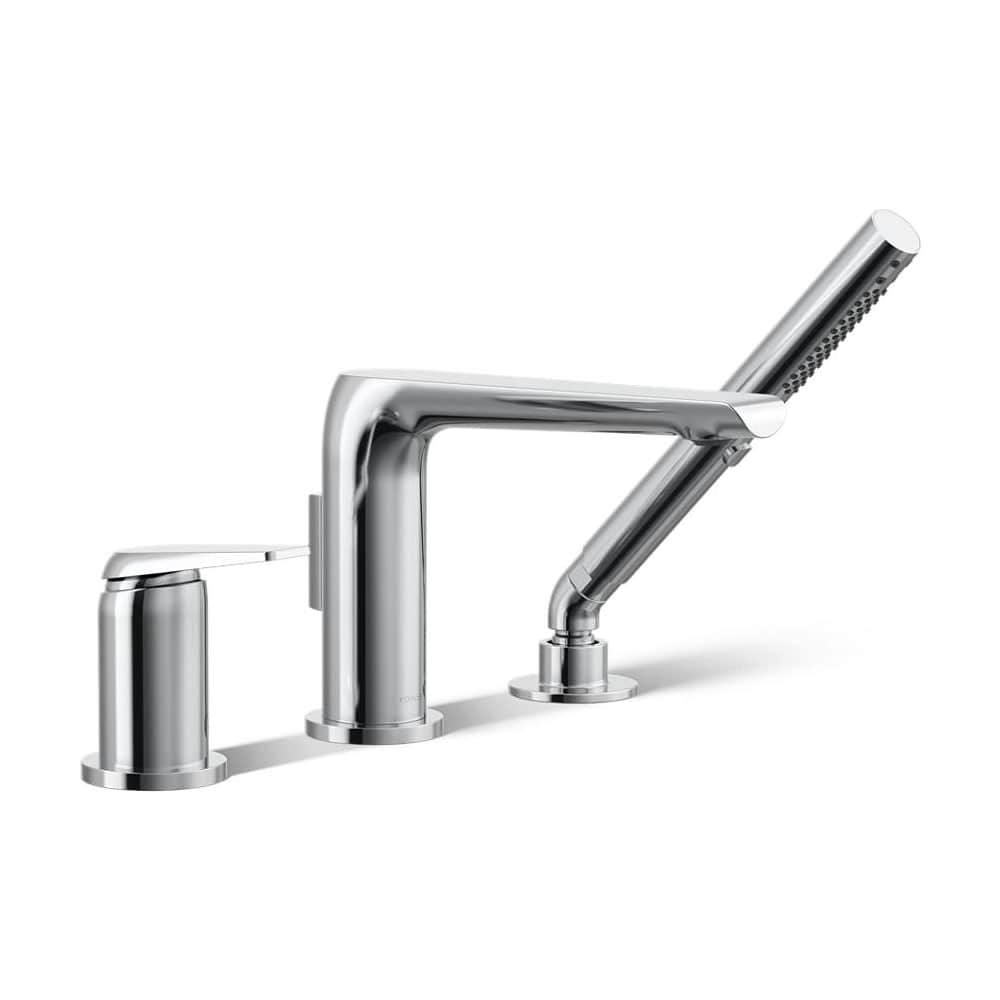 Avid Deck Mounted Roman Tub Filler with Built-In Diverter - Includes 1.75 GPM Multi Function Hand Shower