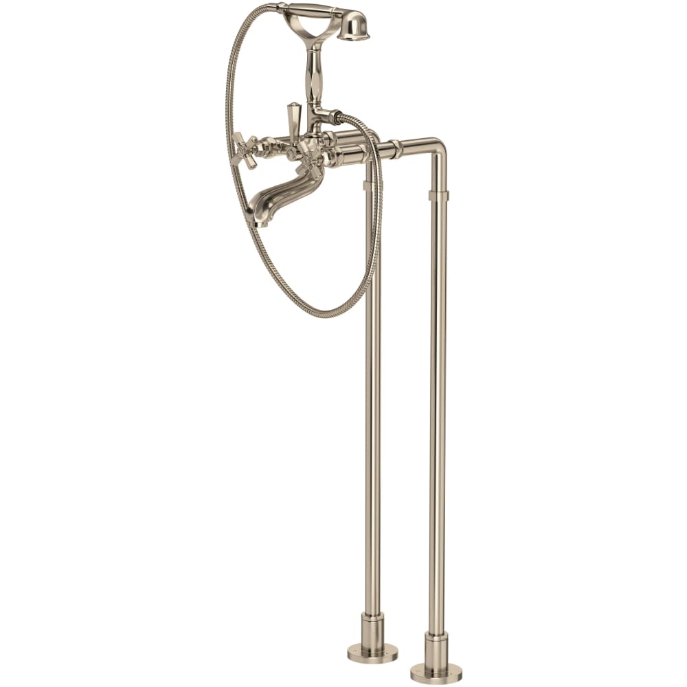 Palladian Floor Mounted Tub Filler with Built-In Diverter - Includes Hand Shower