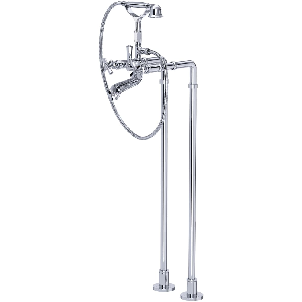 Palladian Floor Mounted Tub Filler with Built-In Diverter - Includes Hand Shower