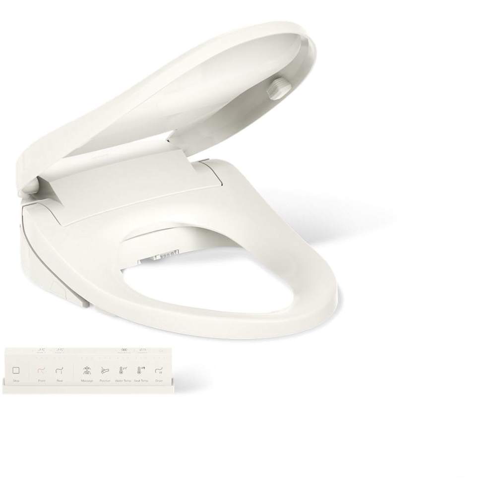 PureWash E820 Elongated Bidet Toilet Seat with Remote Control, Heated Seat, Adjustable Water Temperature, Self-Cleaning UV Technology, Warm-Air Drying System, Automatic Deodorization, and LED Night Light