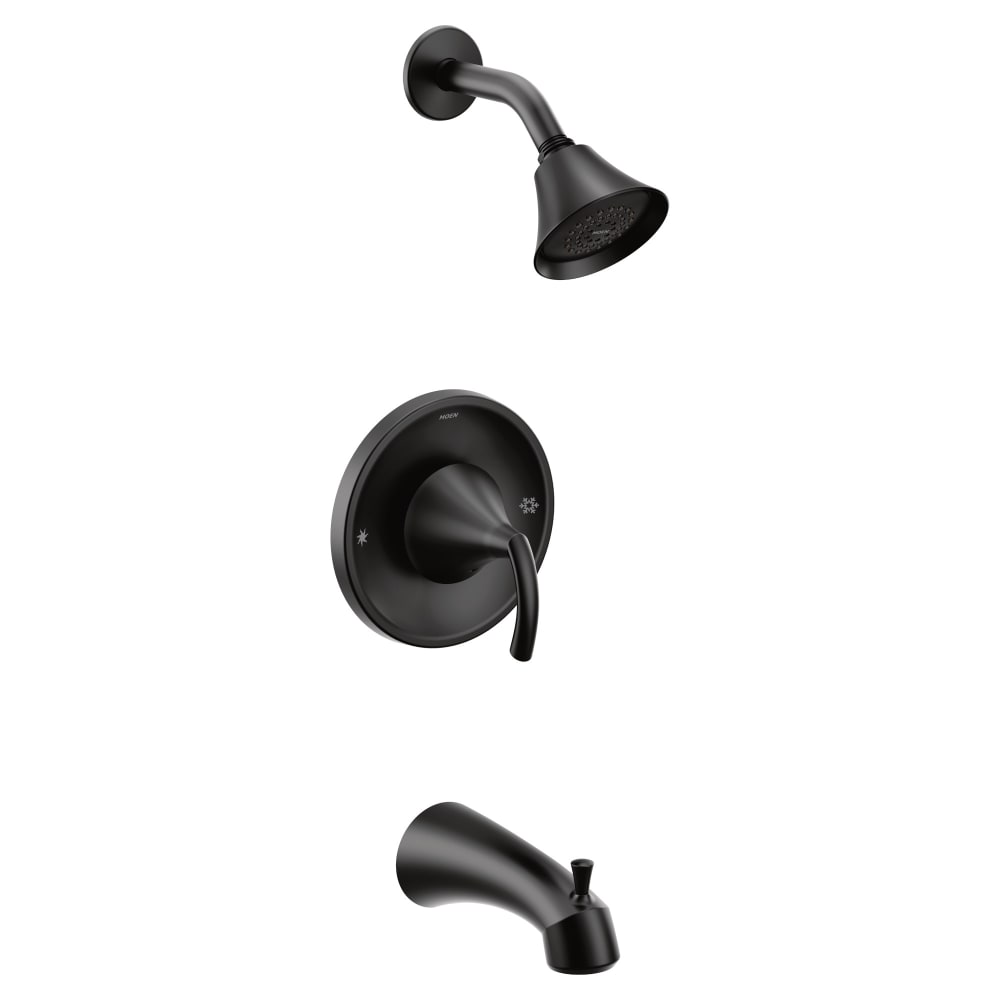 Moen Adler Posi-Temp Shower Trim Package with Multi-Function Shower Head and Tub Spout Spot Resist Brushed Nickel