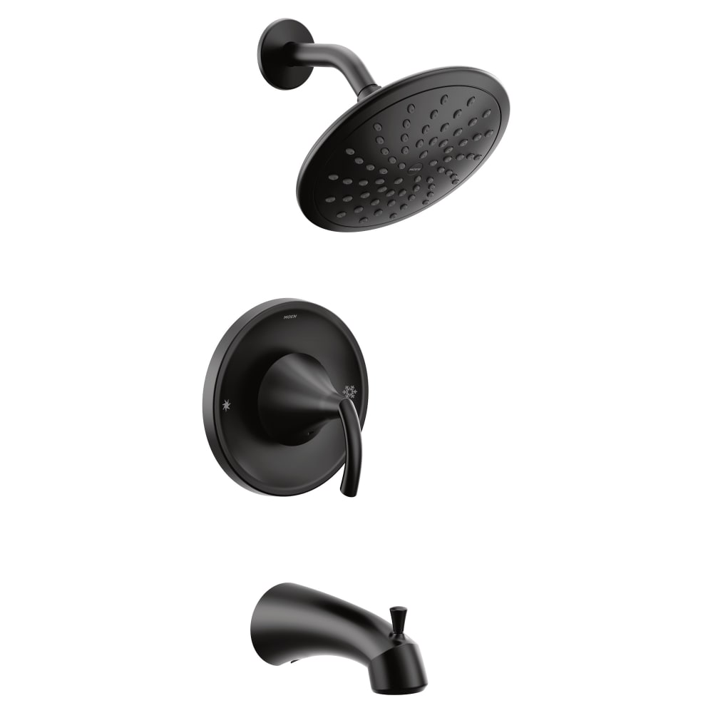 Moen Single Handle Posi-Temp Pressure Balanced Shower Trim with Shower Head from the Boardwalk Collection (Valve Included) Chrome