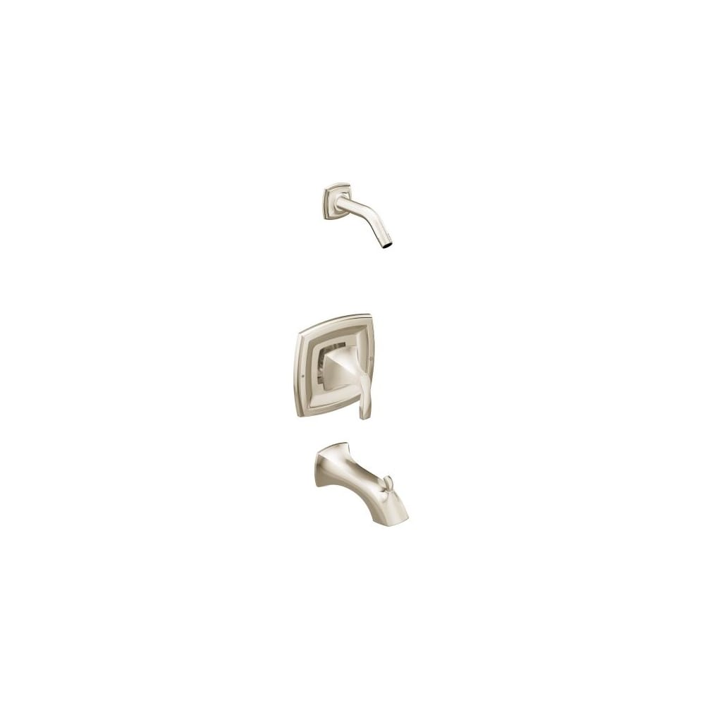 Moen Single Handle Posi-Temp Pressure Balanced Shower Trim with Shower Head from the Caldwell Collection (Valve Included) Spot Resist Brushed Nickel