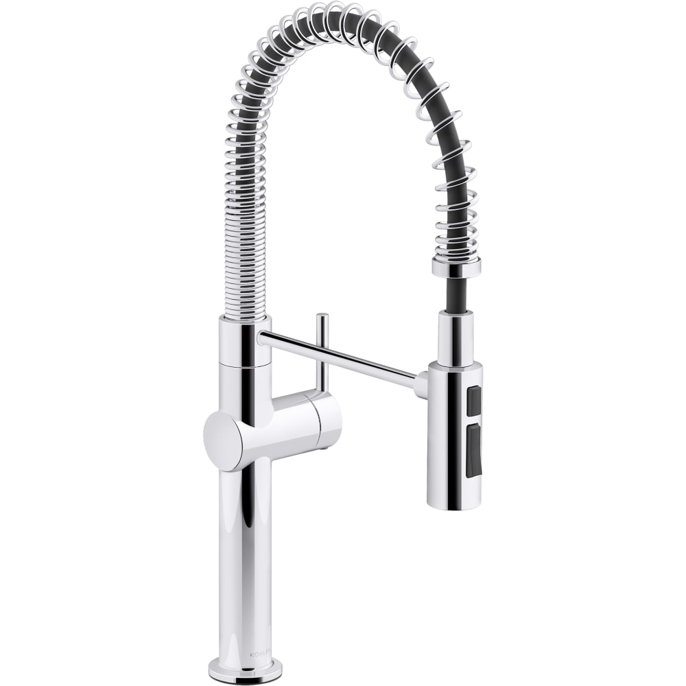 Crue Semi-Professional Single Hole Kitchen Faucet with Three-Function Spray Head