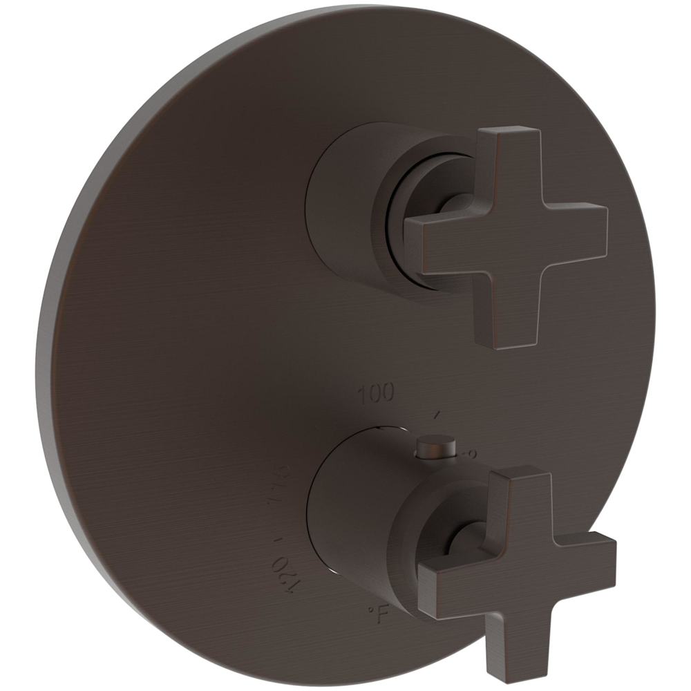 Dorrance Three Function Thermostatic Valve Trim Only with Dual Cross Handles, Integrated Diverter, and Volume Control - Less Rough In