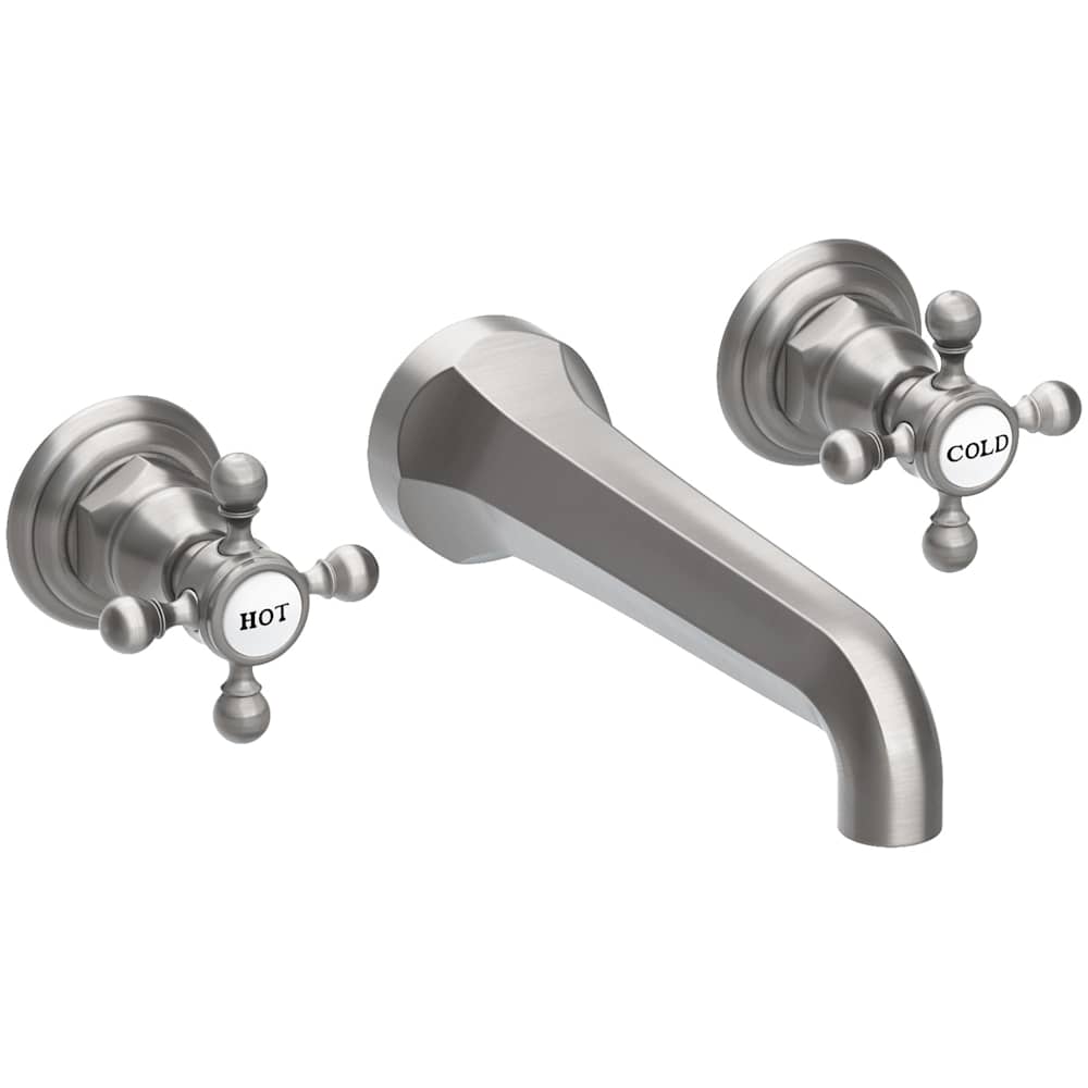 Astor 1.2 GPM Wall Mounted Widespread Bathroom Faucet with Cross Handles