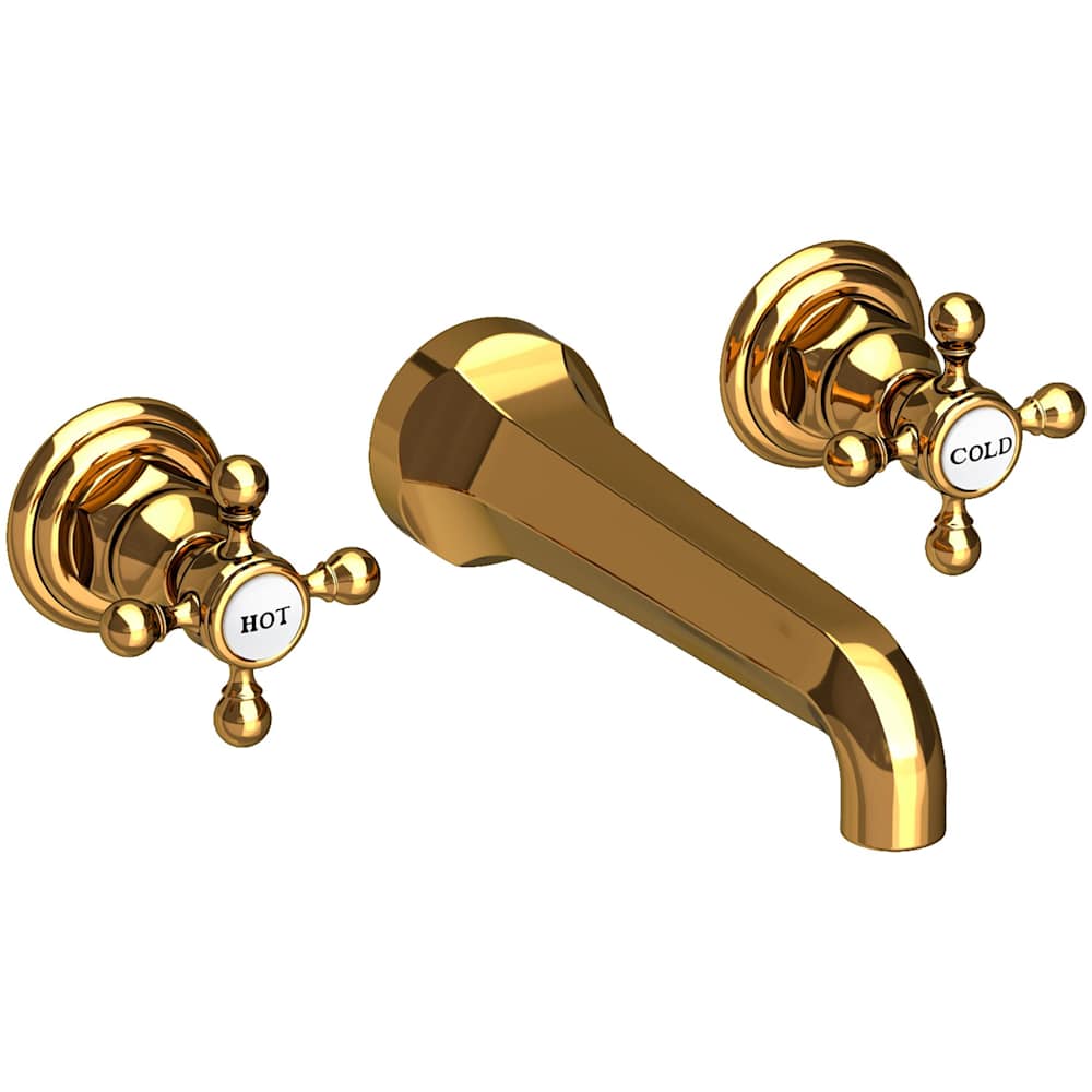 Astor 1.2 GPM Wall Mounted Widespread Bathroom Faucet with Cross Handles