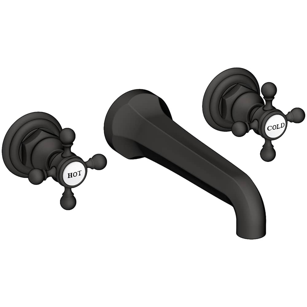 Astor 1.2 GPM Wall Mounted Widespread Bathroom Faucet with Cross Handles