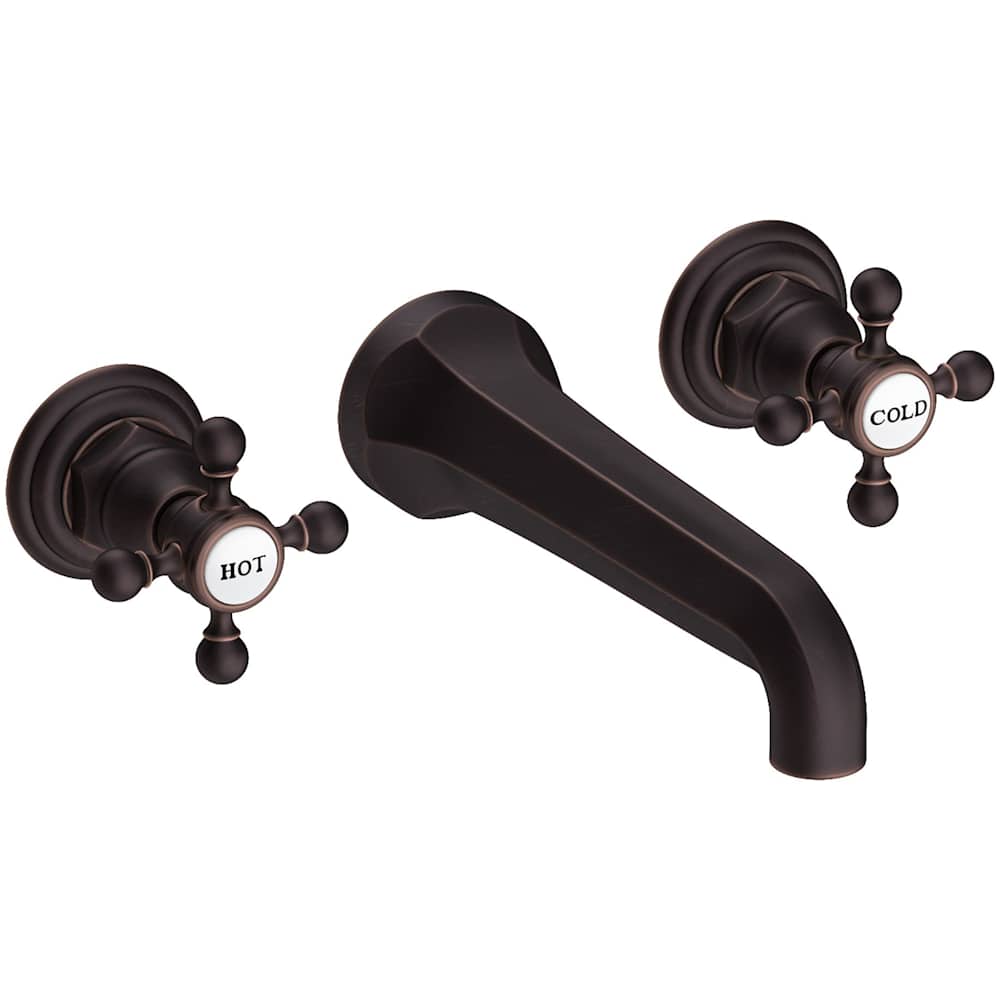 Astor 1.2 GPM Wall Mounted Widespread Bathroom Faucet with Cross Handles