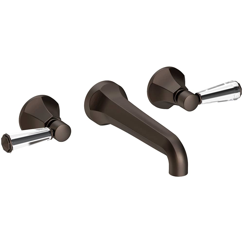 Metropole 1.2 GPM Wall Mounted Widespread Bathroom Faucet with Crystal Lever Handle