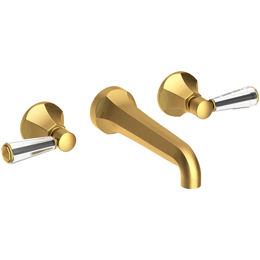 Metropole 1.2 GPM Wall Mounted Widespread Bathroom Faucet with Crystal Lever Handle