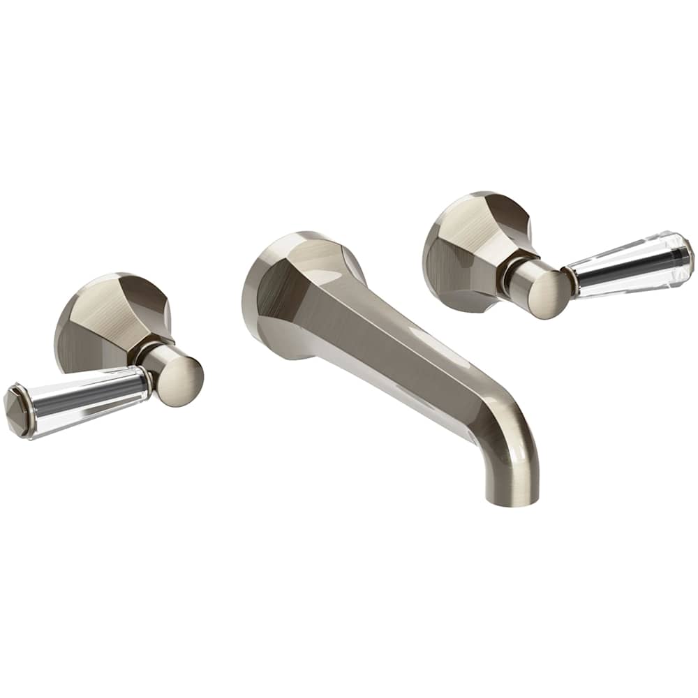 Metropole 1.2 GPM Wall Mounted Widespread Bathroom Faucet with Crystal Lever Handle
