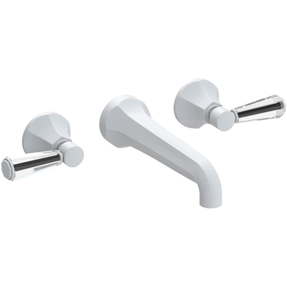 Metropole 1.2 GPM Wall Mounted Widespread Bathroom Faucet with Crystal Lever Handle