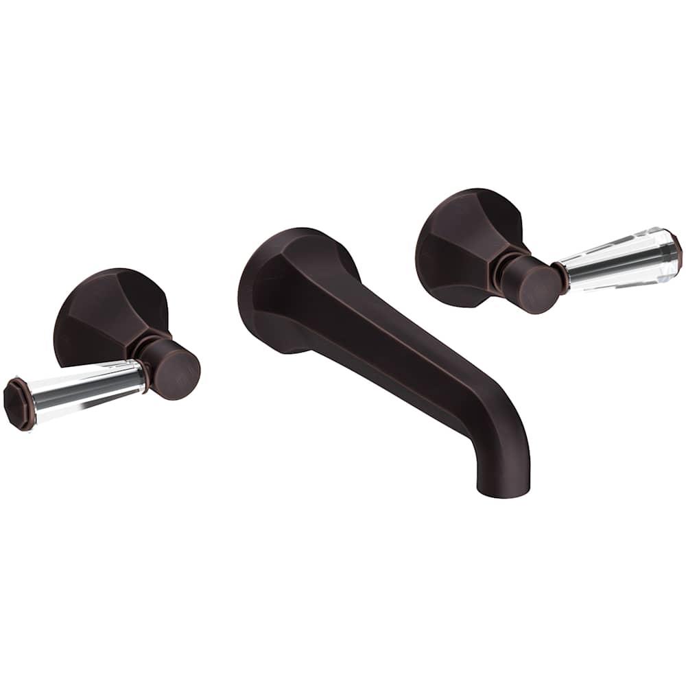 Metropole 1.2 GPM Wall Mounted Widespread Bathroom Faucet with Crystal Lever Handle