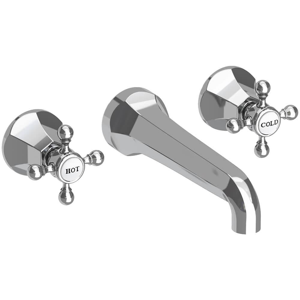 Metropole 1.2 GPM Wall Mounted Widespread Bathroom Faucet with Cross Handle
