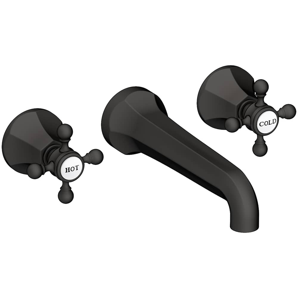 Metropole 1.2 GPM Wall Mounted Widespread Bathroom Faucet with Cross Handle