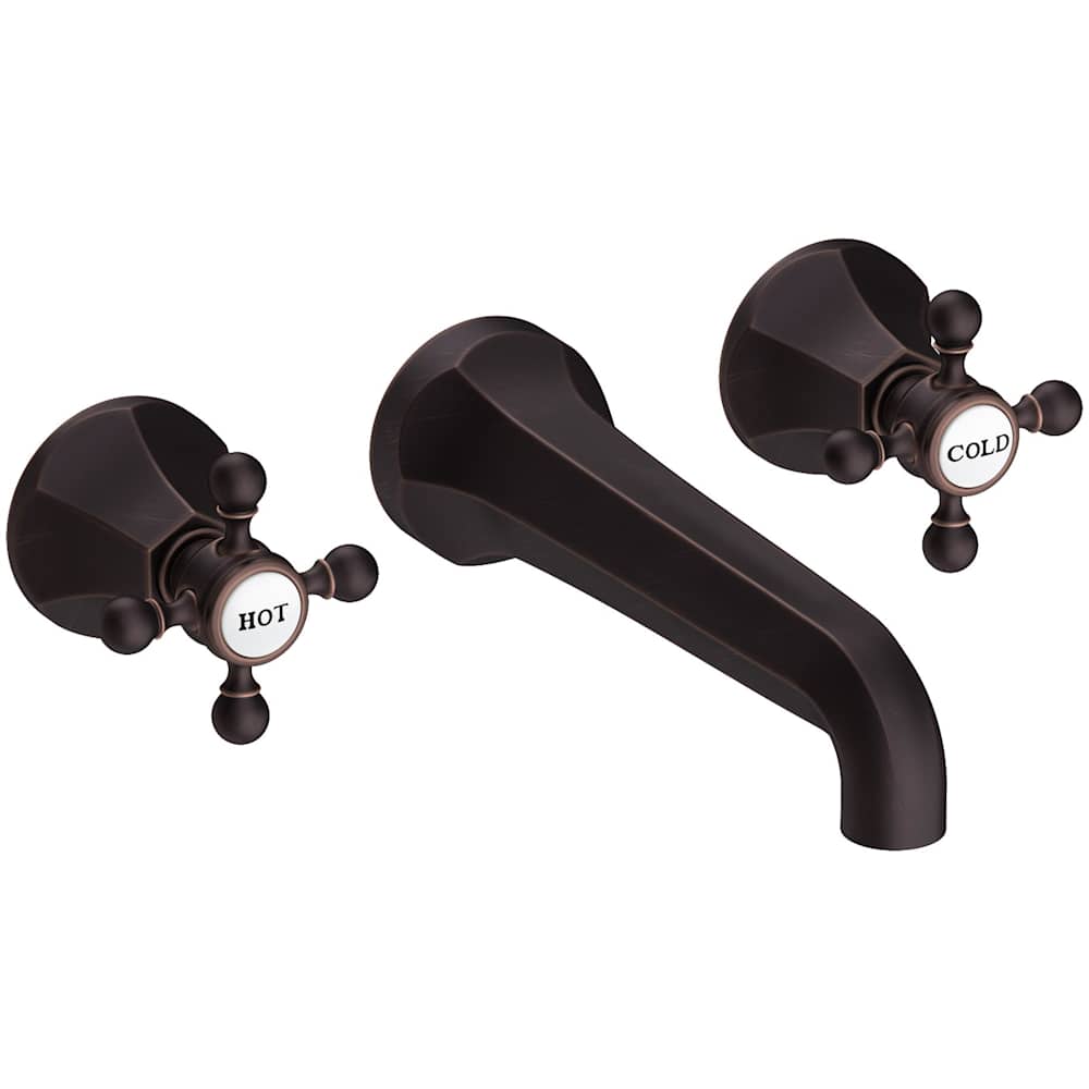 Metropole 1.2 GPM Wall Mounted Widespread Bathroom Faucet with Cross Handle