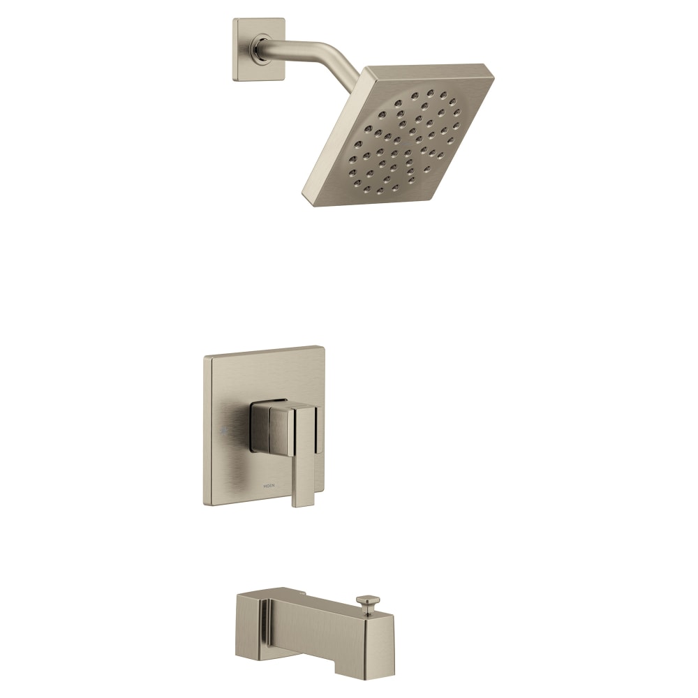 Moen Posi-Temp Pressure Balanced Tub and Shower Trim with 2.5 GPM Shower Head and Tub Spout from the 90 Degree Collection - Less Valve Matte Black