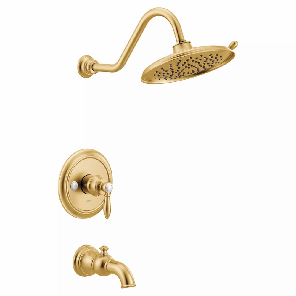 Moen Doux Shower Only Trim Package with 1.75 GPM Single Function Eco-Performance Shower Head - Less Valve Brushed Nickel