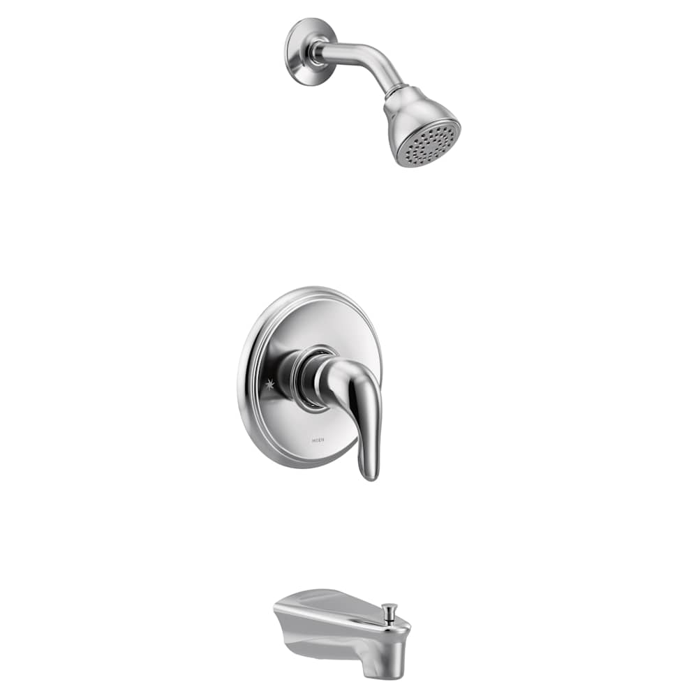 Moen Voss Double Handle Wall Mount Bathroom Faucet Brushed Nickel