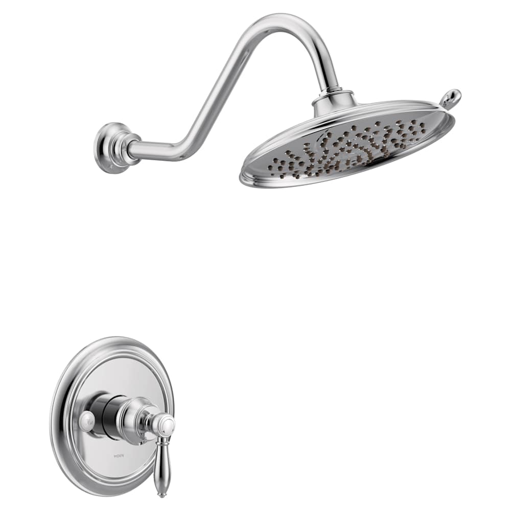 Moen Doux 3 Function Pressure Balanced Valve Trim Only with Double Lever Handles, Integrated Diverter - Less Rough In Brushed Nickel