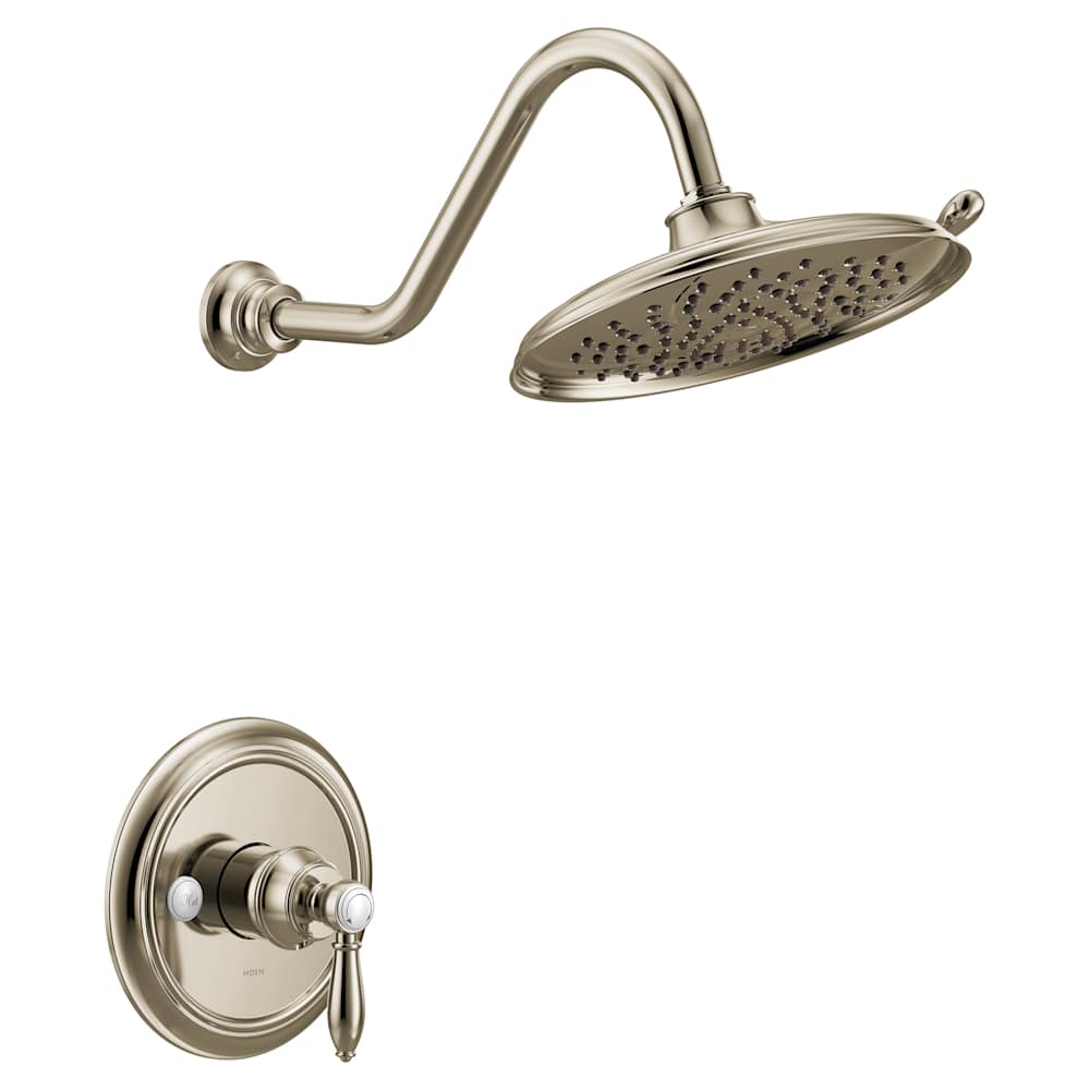 Moen Doux Shower Only Trim Package with 2.5 GPM Single Function Shower Head - Less Valve Brushed Nickel
