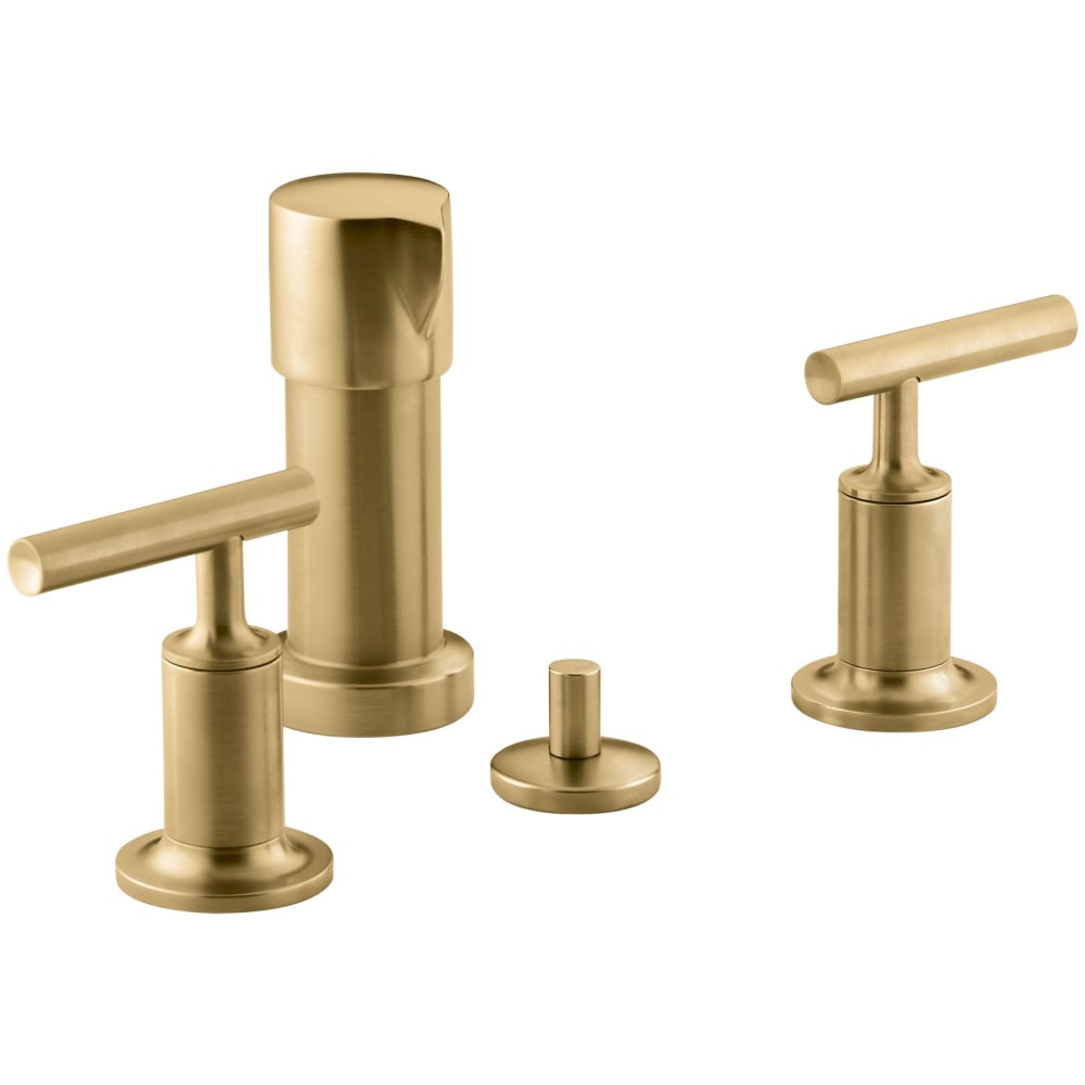 Purist Widespread Bidet Faucet with 2 Lever Handles and Pop-Up Drain Assembly