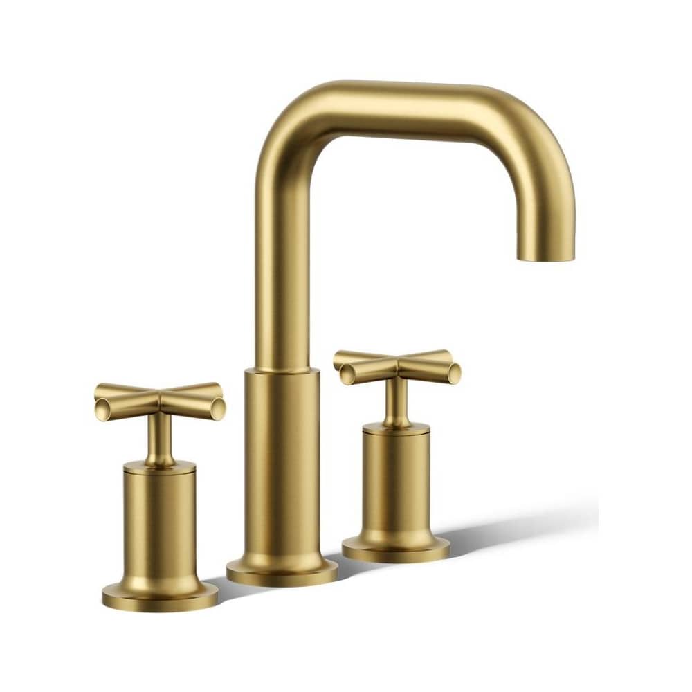 Purist Deck Mounted Roman Tub Filler with Dual Cross Handle