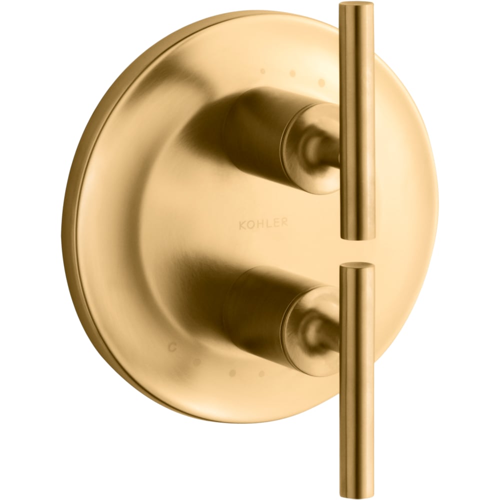 Purist Thermostatic Valve Trim Only with Dual Lever Handles and Volume Control - Less Rough In