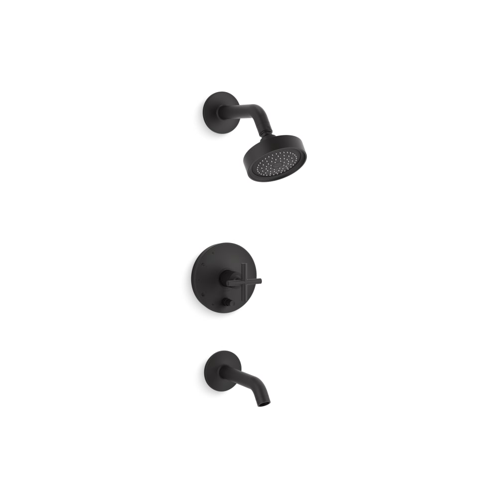 Purist Tub and Shower Trim Package with 1.75 GPM Single Function Shower Head with Rite-Temp Technology
