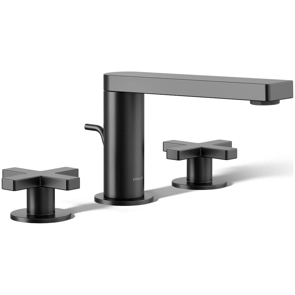 Composed Widespread Bathroom Faucet with Cross Handles and Pop-Up Drain