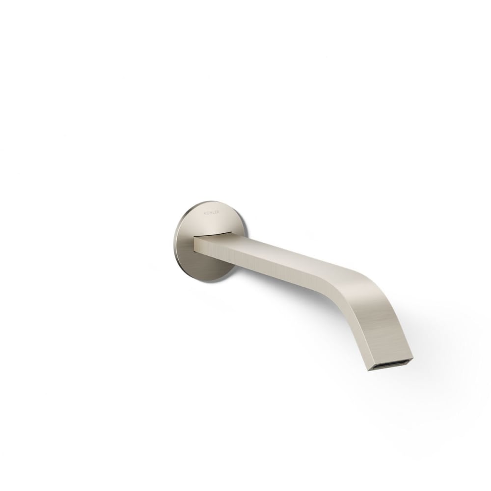 Components 1.2 GPM Wall Mounted Widespread Bathroom Faucet with Ribbon Design Spout - Less Handles
