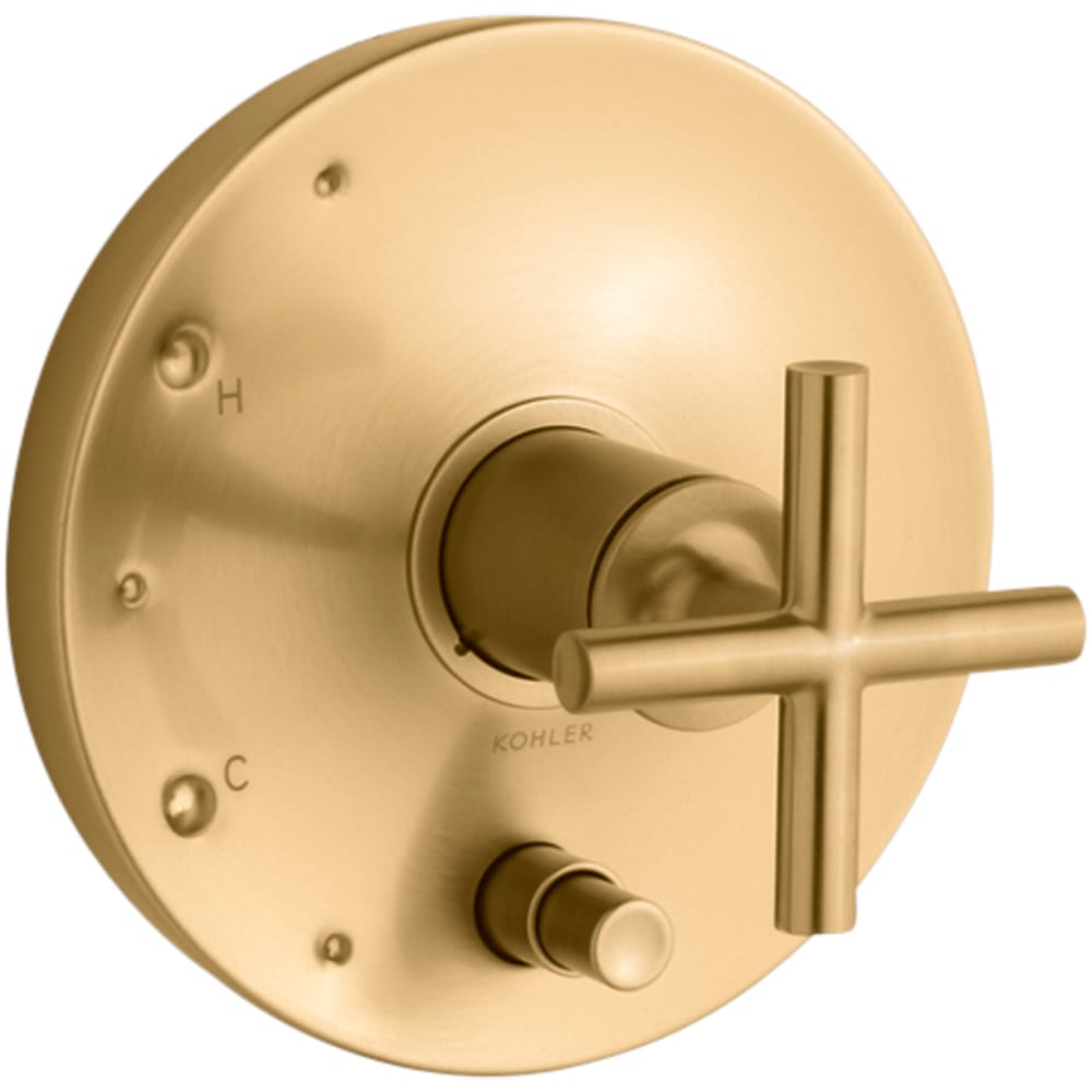Purist Two Function Pressure Balanced Valve Trim Only with Single Cross Handle and Integrated Diverter - Less Rough In
