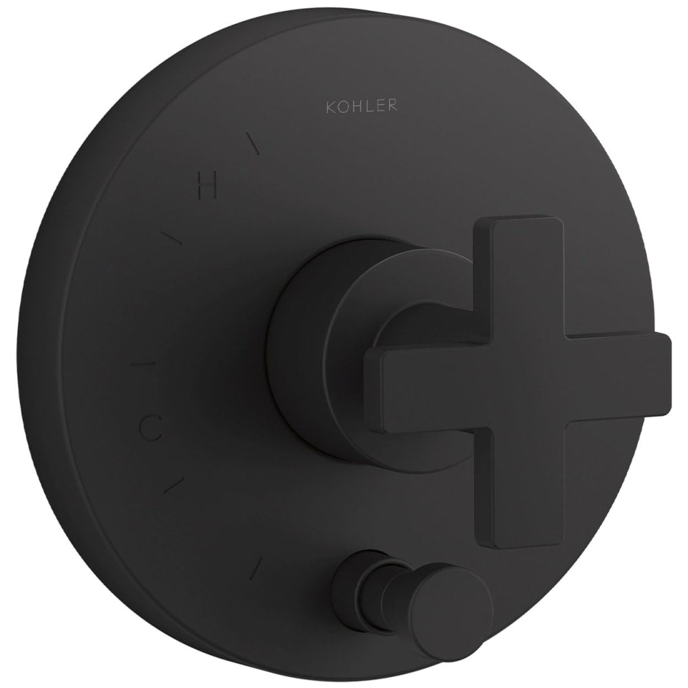 Composed Two Function Pressure Balanced Valve Trim Only with Single Cross Handle and Integrated Diverter - Less Rough In