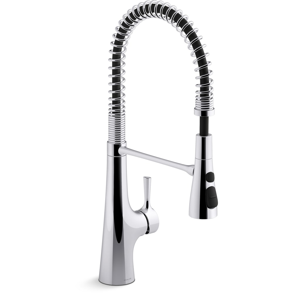 Tempered 1.5 GPM Single Hole Pre-Rinse Pull Down Kitchen Faucet