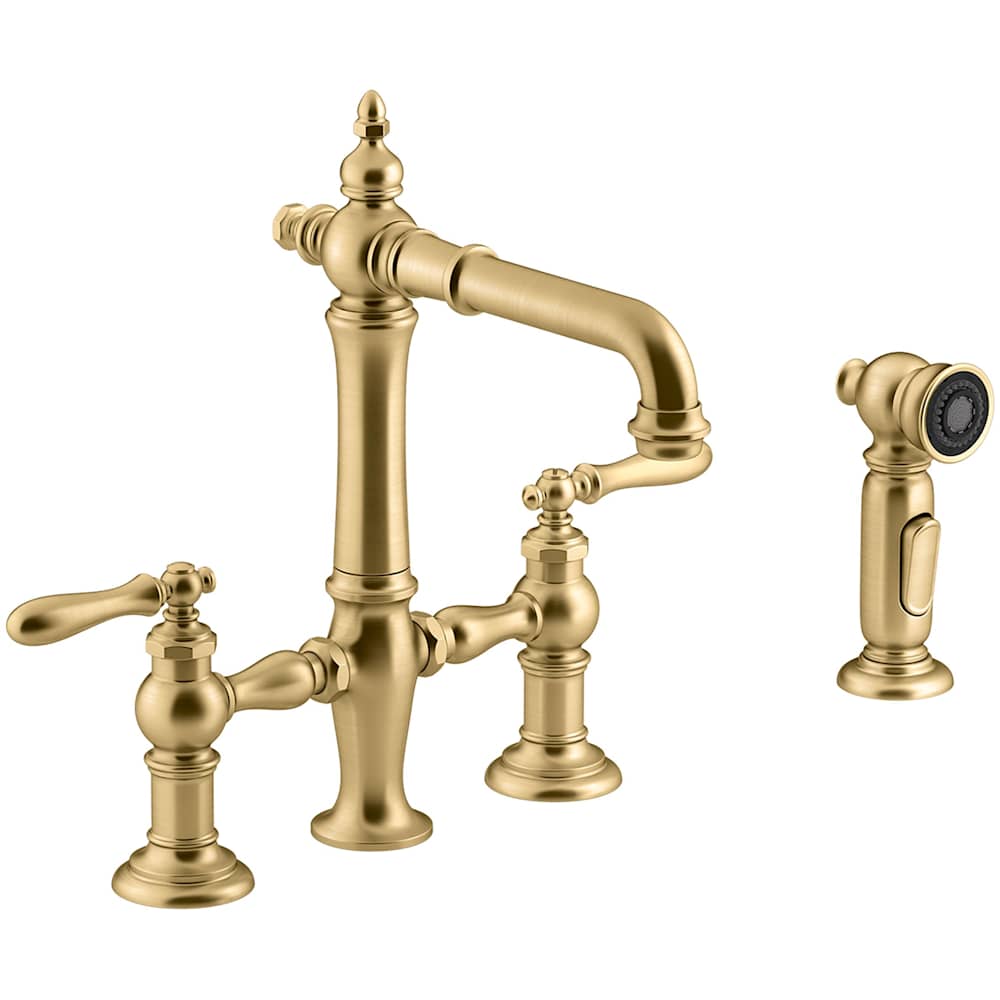 Artifacts 1.5 GPM Widespread Bridge Bar Faucet with Sweep, BerrySoft, ProMotion, and MasterClean Technologies - Includes Side Spray