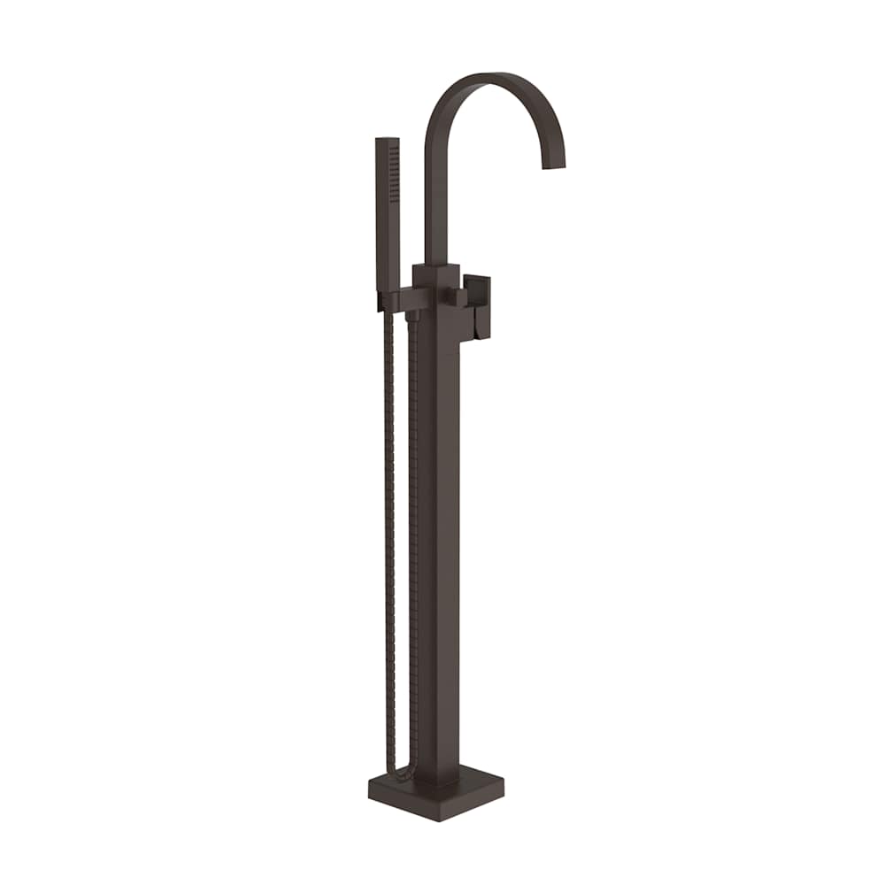 Secant Floor Mounted Tub Filler with Built-In Diverter - Includes Hand Shower
