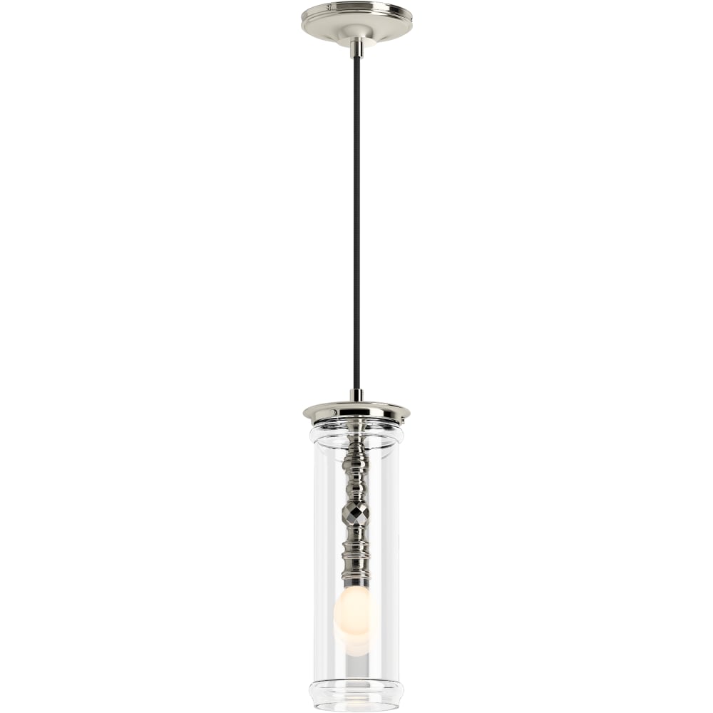 Damask 13" Tall Single Light Clear Glass Pendant