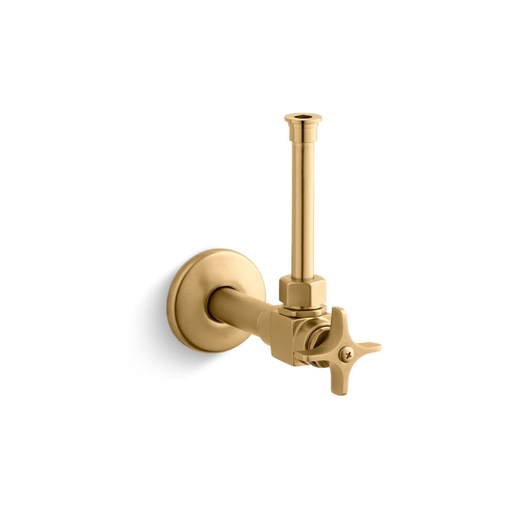 1/2" NPT Angle Supply With Stop, Cross Handle, And Rigid Vertical Tube