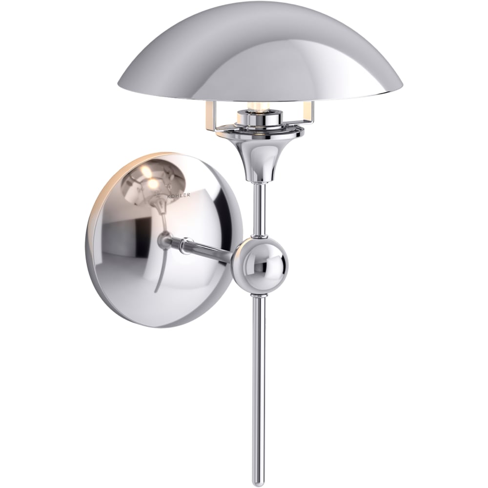 Vorleigh 15" Tall 1 Light Adjustable Dome Wall Sconce