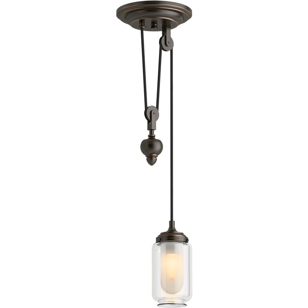 Artifacts Single Light 8" Tall Adjustable Pulley Pendant